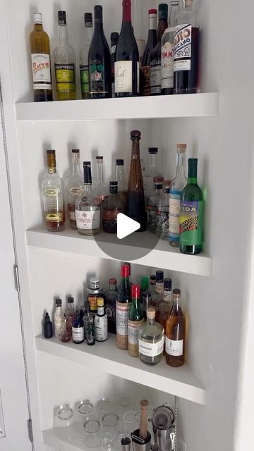 Small Corner Bar Ideas, Home Bar Ideas Small Corner, Corner Bar Ideas, Small Bars For Home, Corner Bar, Bar Shelves, Bar Shelf, Construction Machines, Ikea Home