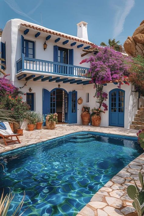 Croatian House Exterior, Carribean Home, Caribbean House, Greece Homes, Boho Beach House, Camp House, Caribbean Homes, Greek House, Greek Design