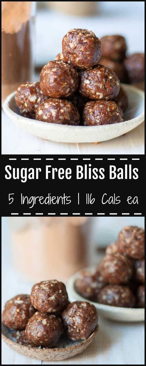 Sugar Free Energy Balls, Sugar Free Baking Recipes, Sugar Free Snacks, Healthy Homemade Snacks, Sugar Free Baking, Delicious Clean Eating, Clean Eating Desserts, Bliss Balls, Low Calorie Snacks