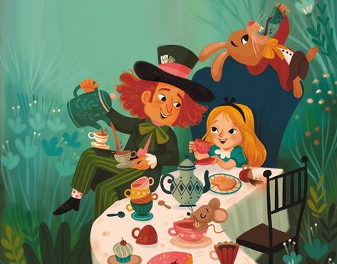 Alice in Wonderland | Projector Book :: Behance Alice Tea Party Illustration, Party Illustration Art, Alice In Wonderland Art, India For Kids, Alice In Wonderland Illustrations, Alice Tea Party, Frog Illustration, Advocate Art, Mad Tea Party