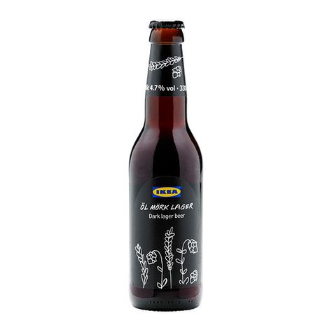 Dark Lager Beer by IKEA Dark Lager, Ikea Food, Dark Beer, Lager Beer, Swedish Recipes, Beer Brands, Coffee Roasting, Malta, Beer Bottle