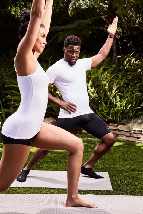 Kevin & Eniko doing yoga Eniko Hart, Tommy John, Kevin Hart, Gold Collection, Advertising Campaign, Camo Print, How To Do Yoga, Second Skin, V Neck Tee