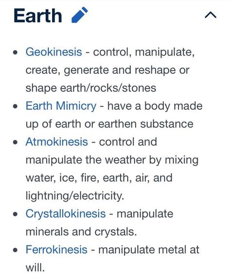 earth abilities Kinesis Powers, Character Quirks, Stark Tower, Earth Magic, Earth Powers, Marvel Infinity, Story Writing Prompts, Quotes Tumblr, Elemental Powers