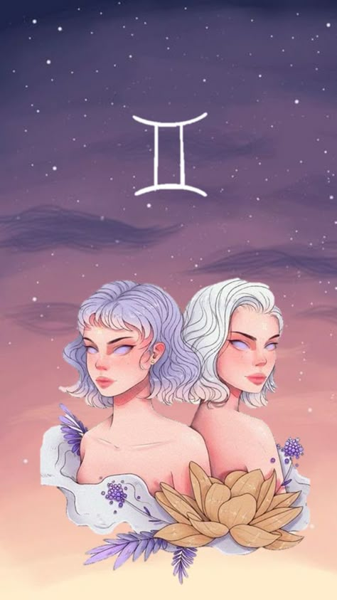 Gemini Digital Art, Pieces Zodiac Wallpaper Aesthetic, Gemini Wallpaper Iphone, Gemini Drawings, Gemini Aesthetic Art, Gemini Wallpaper Aesthetic, Gemini Core Aesthetic, Zodiac Gemini Art, Gemini Photoshoot