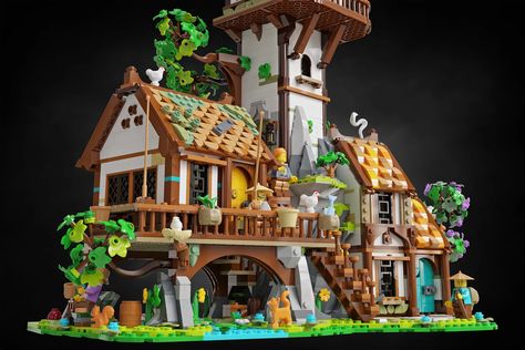 LEGO IDEAS - The Forest Village Lego Fortnite Ideas, Lego Fortnite House, Lego Fortnite Builds, Lego Autumn, Lego Fortnite Village, Lego Forest, Lego Fortnite, Autumn Court, Forest Village