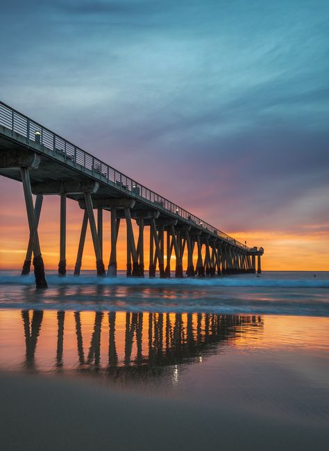 Hermosa Beach Pier HDR Sunset No. 4 by Thomas Sebourn on 500px Sunset Los Angeles, Hermosa Beach Pier, Hermosa Beach California, Pier Sunset, Beach Pier, Hermosa Beach, Los Angeles County, Us Beaches, Beach California