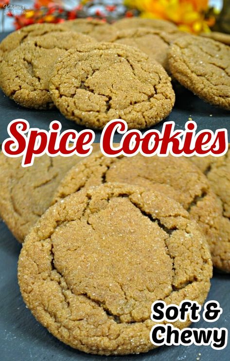 Spice Cookies are chewy and made with dark molasses, pumpkin spice, and ginger to make the perfect Holiday Cookie. #recipes #fall #cookies #dessert Cookie Recipes Fall, Spice Cookies Recipe, Spice Cookie Recipes, Pumpkin Pie Spice Recipe, Pie Spice Recipe, Chewy Molasses Cookies, Pumpkin Spice Cookies, Ginger Bread Cookies Recipe, Recipes Fall