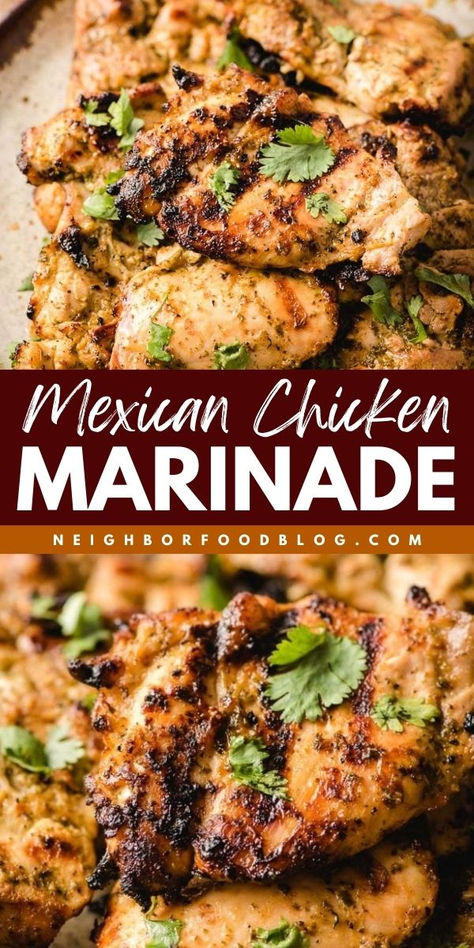 What your Mexican main courses need! Your Cinco de Mayo dinner party won't be complete without this Mexican chicken marinade recipe. Not only does it make the best grilled chicken, but you can also use it for fajitas, tacos, or salads! Cinco De Mayo Dinner Party, Fajita Chicken Marinade, Mexican Chicken Breast, Mexican Chicken Marinade, Mexican Grilled Chicken, The Best Grilled Chicken, Best Grilled Chicken, Grilled Chicken Tacos, Grilled Chicken Marinade