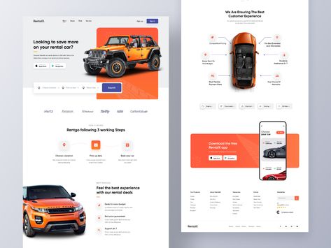 RentalX | Car Rental Website by Rafsan Sam Website Grid, Car Rental Website, City Clean, Car Ui, Ui Design Website, Web Inspiration, Web Layout, Web App Design, Website Inspiration