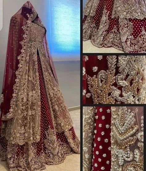 Wedding Dress Indian Bridal, Casual Bridal Dress, Latest Bridal Lehenga Designs, Pakistani Bridal Dress, Red Bridal Dress, Bridal Lehenga Designs, Latest Bridal Lehenga, Velvet Dress Designs, My Wedding Dress