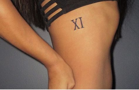 Roman numerals The number 11 11 In Roman Numerals, 11 Roman Numeral Tattoo, Number 11 Tattoo Ideas, Number 11 Tattoo, Roman Numeral 11, Roman Numerals Tattoo, Numerals Tattoo, Roman Numbers Tattoo, 11 11 Tattoo