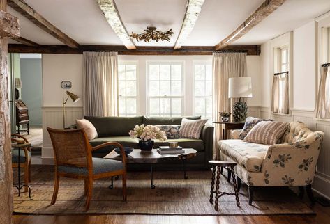 Living Room by Heidi Caillier Design | 1stDibs Heidi Callier, Heidi Caillier, Cozy Sitting Room, Light Gray Cabinets, Country Cottage Decor, New York Homes, New Interior Design, Chair Rail, Inviting Home