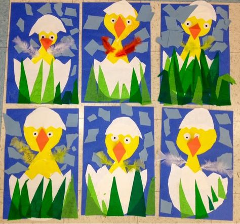 Easter Art Project, Easter Kindergarten, Classe D'art, Kindergarten Art Lessons, April Crafts, Spring Art Projects, Kindergarten Art Projects, Easter Preschool, Classroom Art Projects