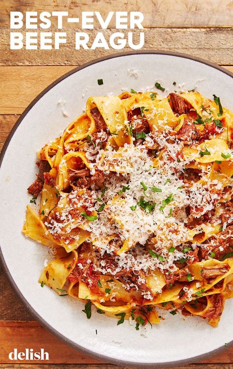 Beef Ragu Recipe, Weeknight Dinner Pasta, Tagliatelle Pasta, Beef Ragu, Ragu Recipe, Favorite Pasta Recipes, Italian Dinner Recipes, Slow Cooked Beef, Pasta Dinners