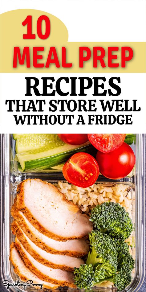 meal prep recipes Meal Prep No Refrigerator, Meals That Dont Need Refrigeration, Easy Meal Prep No Heat, On The Go Meals No Heat, Meal Prep For Small Fridge, Lunches That Dont Need To Be Heated, Mini Fridge Meal Prep, Flight Attendant Meal Prep Ideas, No Fridge Lunch Ideas