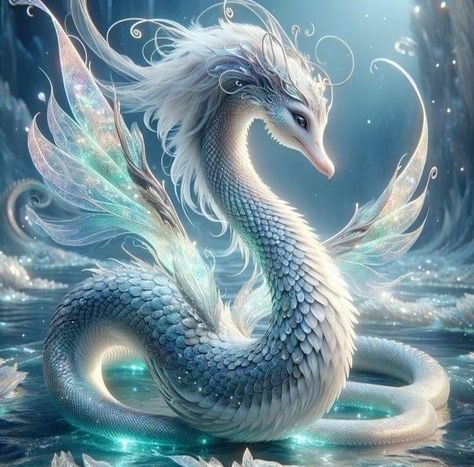 Underwater Dragon, Fantasy Water Creatures, Ocean Dragon, Mystical Water Creatures, Hippocampus Drawing, Magical Creatures Fantasy, Fantasy Sea Dragon, Sea Dragon Fantasy Art, Mythical Water Creatures