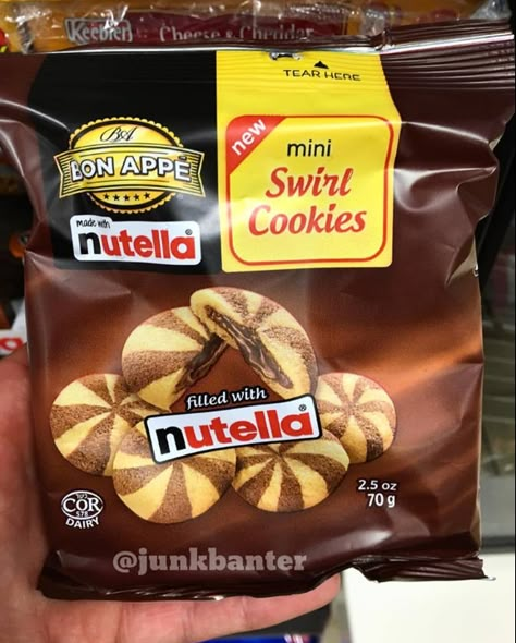 Bon Appe Nutella Filled Mini Swirl Cookies Swirl Cookies, Biscuits Packaging, Junk Food Snacks, Grocery Foods, Yummy Comfort Food, Food Goals, Snack Chips, Favorite Snack, Food Snapchat