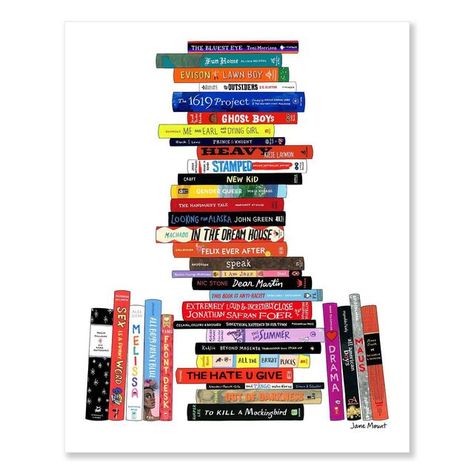 Jane Mount on Instagram: "it’s Banned Books Week! here’s a print i made of books recently banned and challenged, and what I wrote about it at the time, several months ago. since then it’s become even more clear that now banning books is mostly about people in power trying to keep everyone else out of it. • Repost from @jane_mount these are mostly new but I included a few classics just to remind us all how crazy it is. personally, i think banning books is just a futile attempt for adults to try Ideal Bookshelf, Banning Books, I Am Jazz, Brain Twister, Art Spiegelman, A Stack Of Books, Gifts For Book Lovers, Logic Games, Looking For Alaska