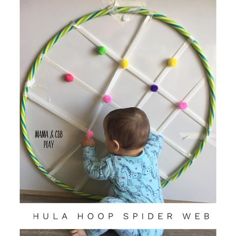 Hula Hoop Activities For Preschoolers, Hula Hoop Activities For Kids, Ribbon Mobile, Octopus Crafts, Door Games, Infant Room, Backyard Adventure, School Wall Art, Winter Activities For Kids