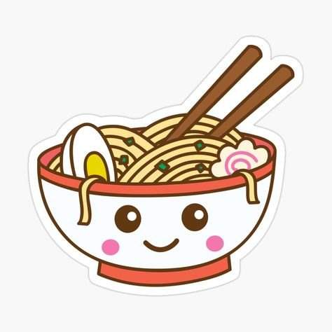 Get my art printed on awesome products. Support me at Redbubble #RBandME: https://www.redbubble.com/i/sticker/Kawaii-Ramen-Cute-Asian-Noodles-Art-by-DetourShirts/36418912.EJUG5?asc=u Kawaii Ramen Bowl, Asian Food Cartoon, Asian Stickers Aesthetic, Ramen Drawing Cute, Cute Ramen Drawing, Ramen Bowl Drawing, Asian Food Drawing, Ramen Earrings, Noodles Drawing