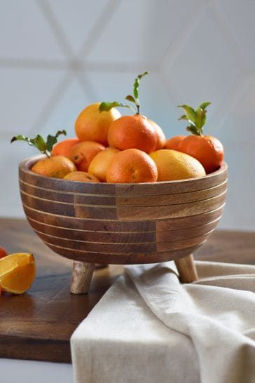 Buy Natural Mango Wood Footed Fruit Bowl from Next Ireland Kitchen Worktop, Fruit Bowl, Mango Wood, Kitchen Storage Organization, Croatia, Kitchen Storage, Buy Now, Mango, Bowl