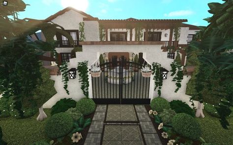 Bloxburg Aesthetic Exterior, Bloxburg Big House Exterior, Bloxburg House Colour Schemes Exterior, Bloxburg House Inspo Exterior, Realistic Bloxburg House Exterior, Bloxburg Home, Bloxburg Building, Winter House Exterior, Bloxburg Exterior