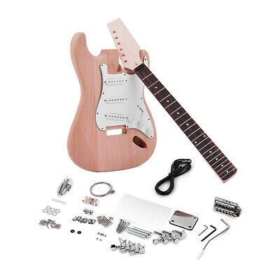 & US Muslady ST Unfinished DIY Electric Guitar Kit... Strat Electric Guitar, 505 Electric Guitar, Diy Electric Guitar, Electric Guitar Warlock, Hayloft Electric Guitar, Hollow Body Electric Guitar, Electric Guitar Kits, Guitar Diy, Guitar Kits