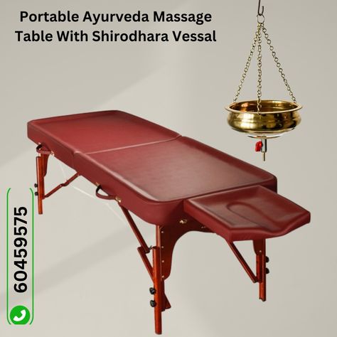 Portable Ayurveda Massage Table with Shirodhara Vessel 🌿 Enhance Your Ayurvedic Therapy 🌿 Introducing our Portable Ayurveda Massage Table with Shirodhara Vessel. Perfect for holistic wellness centers and home practitioners, this set combines comfort, portability, and traditional Ayurvedic healing techniques. 📞 Call Now: +965 60459575 Elevate your practice and offer your clients a truly transformative experience! #Ayurveda #MassageTable #Shirodhara #HolisticHealth #Wellness #OzyArabia #Th... Ayurveda Massage, Ayurvedic Therapy, Healing Techniques, Ayurvedic Healing, Blue Hill, Therapeutic Massage, Massage Table, Healing Arts, Wellness Center