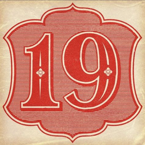 19 Number Design, Victorian Signage, Inspiration Typographie, Vintage Numbers, Number 19, Calendar Day, Beautiful Lettering, Type Inspiration, Sign Writing