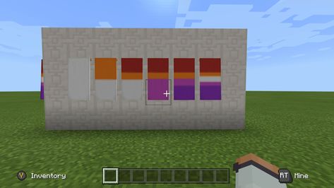 Lesbian Minecraft Banner Tutorial, Lesbian Flag Minecraft Banner, Minecraft Pride Banners Tutorial, Pride Flag Minecraft Banner Tutorial, Minecraft Pride Banners, Minecraft Pride, Minecraft Fairycore, Mc Banner, Minecraft Banner Patterns