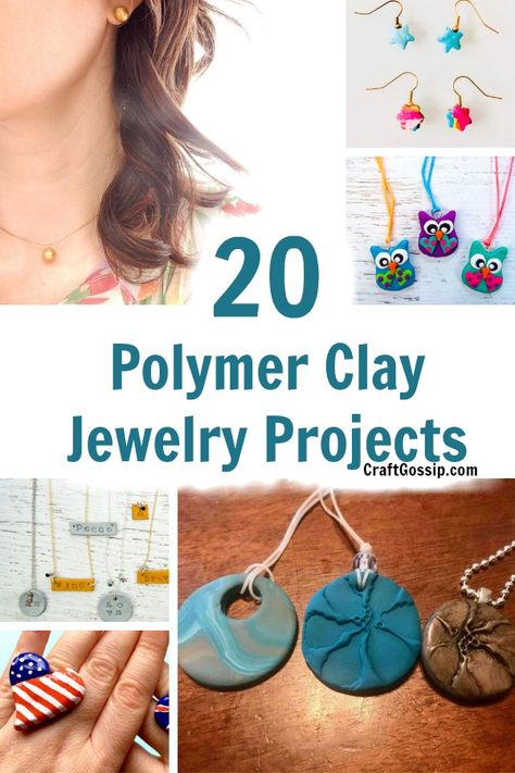 DIY Polymer Clay Jewelry Projects – Polymer Clay Clay Polymer Ideas, Sculpey Jewelry, Diy Storage Jars, Polymer Clay Projects Diy, Polymer Clay Tutorials Free, Gifts For A Boyfriend, Kids Easy Crafts, Fimo Ideas, Clay Jewelry Tutorials