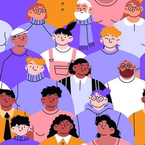 Free Vector | Hand drawn group of people background composition Character Flat Design, People Background, Character Flat, Preppy Wallpaper, Group Of People, People Illustration, Vector Hand, Hand Illustration, Flat Design