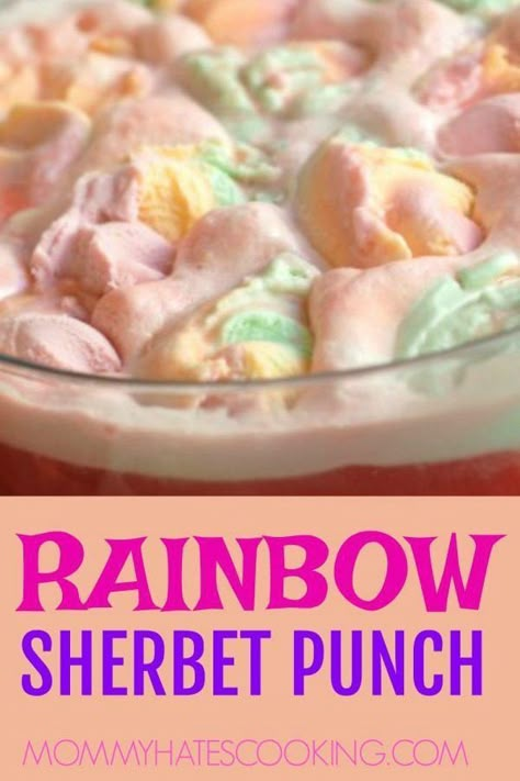 Rainbow Sherbet Punch Best Sherbet Punch Recipe, Rainbow Sherbet Punch, Pink Punch Recipes, Best Punch Recipe, Sherbet Punch Recipes, Sherbet Punch, Baby Shower Punch, Party Punch Recipes, Christmas Punch Recipes