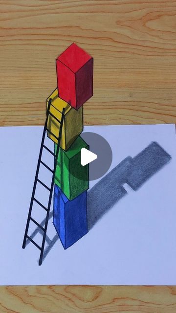 3d Art Illusions, 3d Things To Draw, 3d Art Drawing Optical Illusions, Drawing Ideas For Kids Creative, How To Draw Illusions, 3d Optical Illusions Drawing, Illusions Art Drawing, Drawing Ideas Videos, 3d Effect Drawing