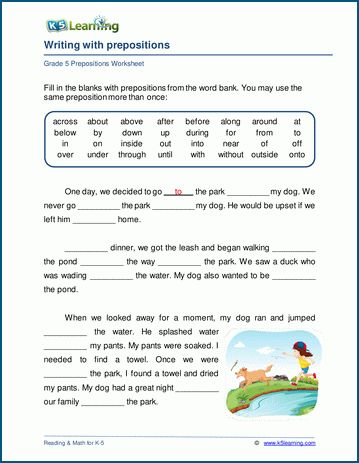 Writing prepositions worksheets | K5 Learning Grammar Worksheets Grade 5, Prepositions Worksheets, 5th Grade Grammar, Speech Worksheets, Preposition Worksheets, Subordinating Conjunctions, 5th Grade Worksheets, Parts Of Speech Activities, Prepositional Phrases