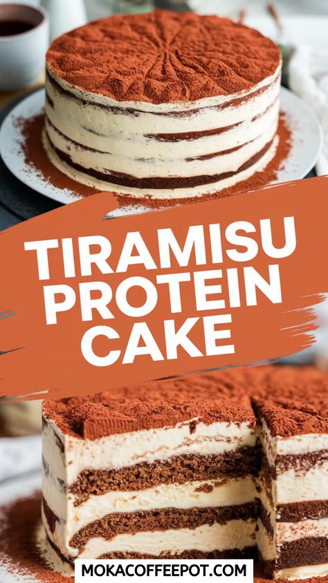 Tiramisu Protein Cake Recipe Healthy Tiramisu Recipe, Protein Tiramisu, Protein Cake Recipe, Protein Cake Recipes, Coffee Protein Smoothie, Coffee Recipes Hot, Protein Ice Cream Recipes, Protein Goals, Energizing Breakfast