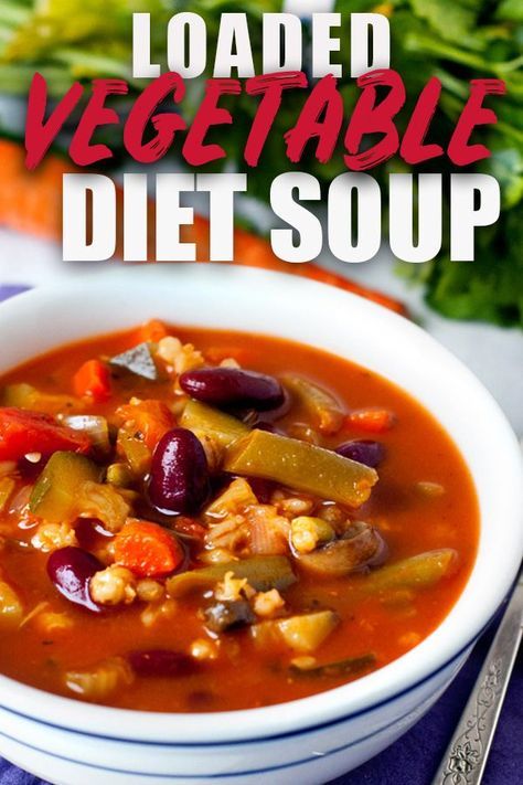 Low Calorie Vegetable Soup, Healthy Vegetable Soup, Homemade Vegetable Soup, Bisque Soup Recipes, Diet Recipes Low Calorie, Diet Soup, Low Calorie Vegetables, Vegetable Diet, Low Calorie Soup