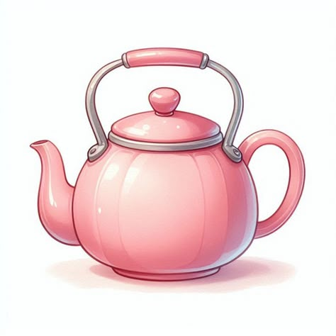 Teapot Drawing, Pink Teapot, Educational Activities For Preschoolers, Tea Illustration, Goodnotes Stickers, Instagram Background, Easy Doodles, Easy Doodles Drawings, All Pink