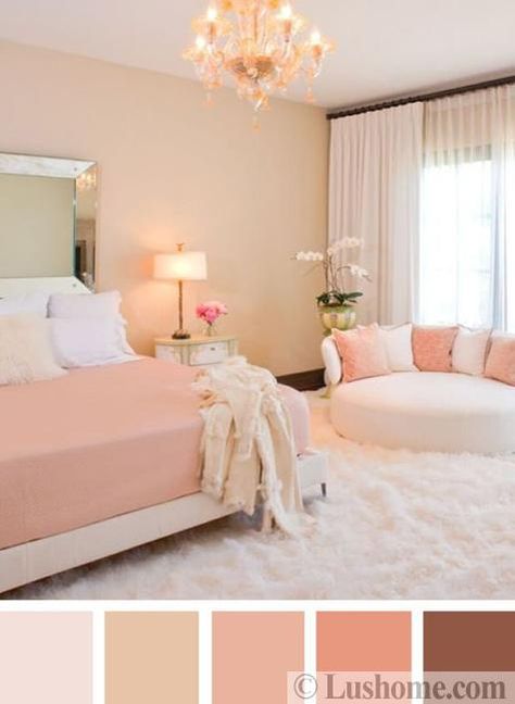 Fall Inspired Color Schemes Perfect for Modern Winter Decorating Peach Room, Small Space Design, Dekorasi Kamar Tidur, Pink Bedroom, House Room, Dream Rooms, Beautiful Bedrooms, Home N Decor, Dream Bedroom