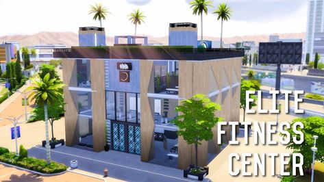 The Sims 4 Gym Build, Sims 4 Gym Build, Sims 4 Gym, Modern Home Gym, Community Spaces, Dream Home Gym, Gym Center, The Sims 4 Lots, Sims 4 Kitchen