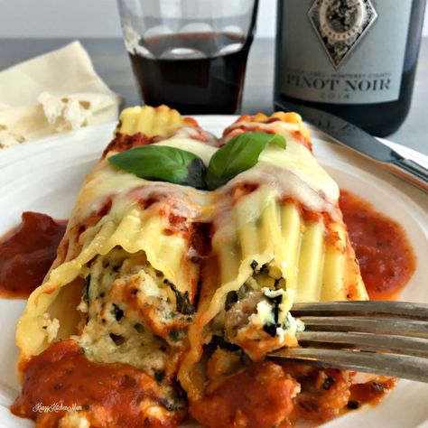 Pasta, cannelloni, stuffed shell Cannelloni Pasta, Cannelloni Recipes, Cheese Sauce For Pasta, Ground Sausage, Sweet Italian Sausage, Sausage Pasta, Spinach And Cheese, Ricotta Cheese, Breakfast Dessert