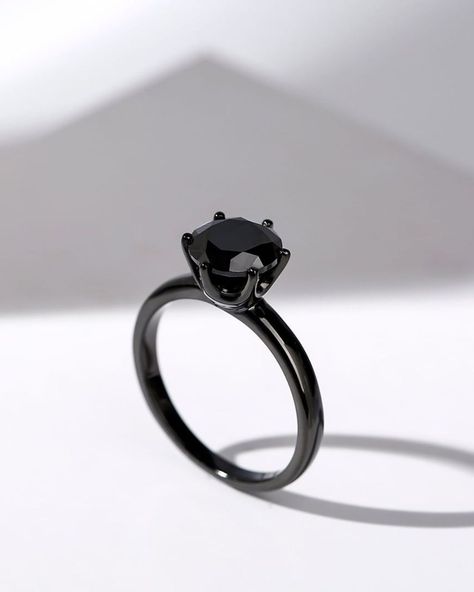 Black Diamond Wedding Rings: 18 Black Diamond Rings & FAQs ❤ black diamond wedding rings in simple design #weddingforward #wedding #bride Simple Engagement Rings Black, Black Ring With Diamond, Rings Engagement Black Diamond, Black Rings For Women Simple, Simple Black Engagement Rings, Black Diamond Engagement Ring Simple, Black Wedding Band For Women, Black Wedding Ring For Women, Black Rings Engagement