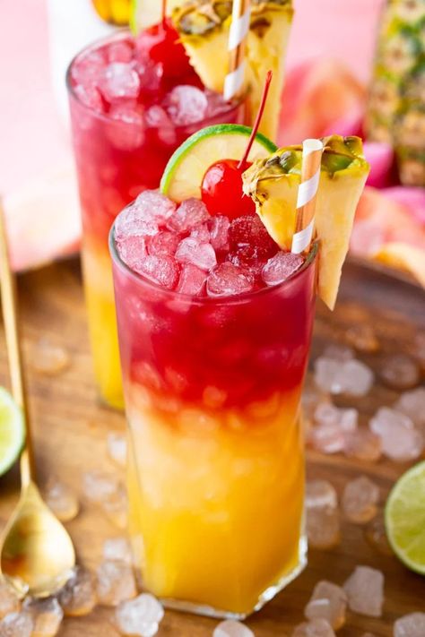 Malibu Bay Breeze Cocktail Recipe | Sugar and Soul Sangria For One, Malibu Bay Breeze Recipe, Coconut Rum Cocktails, Fruity Rum Drinks, Bay Breeze Cocktail, Malibu Bay Breeze, Mimosa Drink, Malibu Cocktails, Layered Cocktails