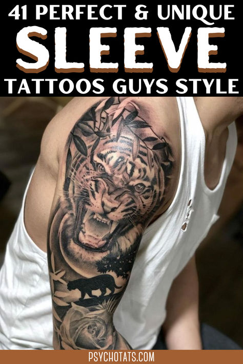 perfect sleeve tattoos guys style A Tattoos, A Sleeve Tattoo, Sleeve Tattoos For Guys, Go Big Or Go Home, Tattoo Designs For Men, Masculine Style, Tattoo Sleeve Men, Sleeve Tattoo, Tattoo Designs Men