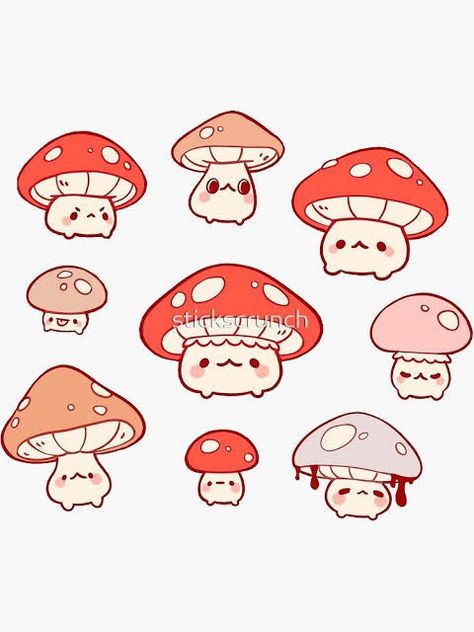 Mushroom Character Drawing, Cute Mushroom Creature, Mushroom Chart, Kawaii Plants, Mushroom Guy, Mushroom Cartoon, Kawaii Mushroom, Cottagecore Kawaii, Cartoon Mushroom