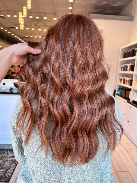 Coastal Copper Hair, Muted Red Hair Color, Auburn Hair Root Smudge, Muted Copper Hair Color, Muted Copper Hair, Strawberry Red Hair, Copper Blonde, Hair Projects, Copper Hair Color