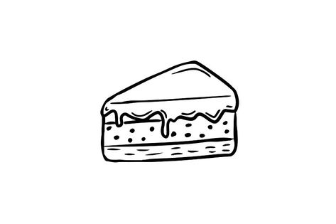 Piece Of Cake Drawing, Cake Icon, Draw Vector, Cake Drawing, Hand Drawn Icons, Sweet Bakery, Cake Slice, Hand Draw, Piece Of Cake