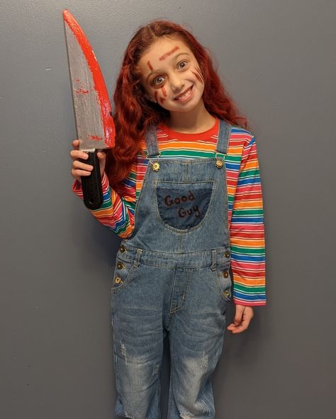 Girl Chucky costume Chucky Girl Costume, Chuckie Costume, Coraline Costume, Chucky Costume, Party Fun, Coraline, Girl Costumes, Halloween Fun, Halloween Party