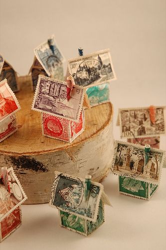 Donohuestamphouses...20th annual spring break contest at the grey colt starts march 23rd-April 1st...this is a big clue! Postage Stamps Crafts, Unconventional Art, Creative Letters, طوابع بريد, Art Houses, Stamp Ideas, Postage Stamp Art, Glitter Houses, Paper Creations