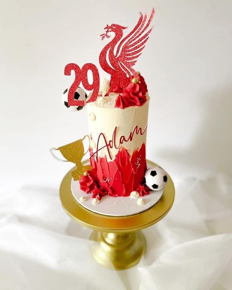 Lfc Birthday Cake, Liverpool Birthday Cake, Lfc Cake, Liverpool Fc Cake, 21st Birthday Cake For Guys, Soccer Cakes, Sports Birthday Cakes, Liverpool Cake, Football Birthday Cake